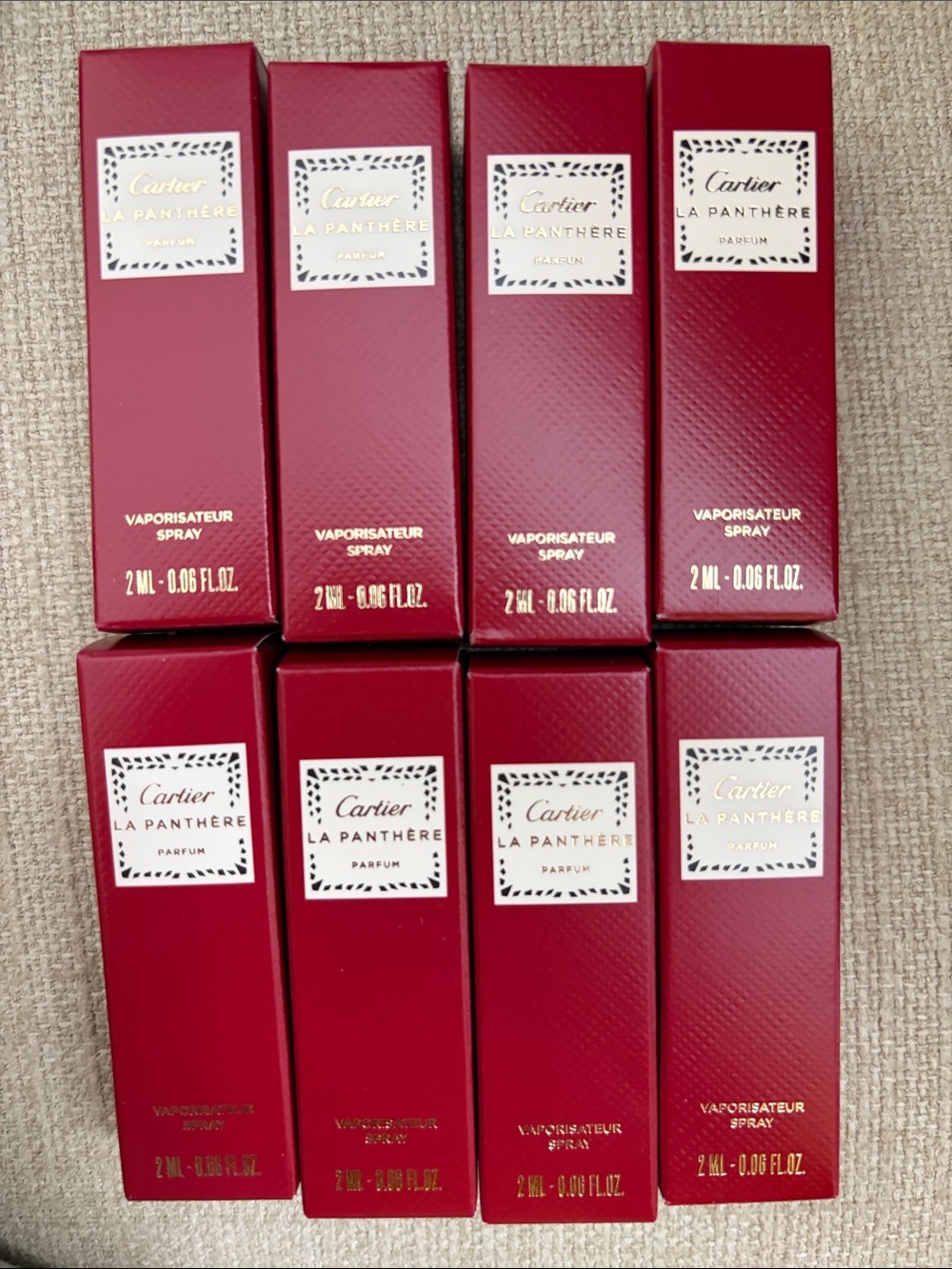 Cartier Red and Gold La Panthère Mini Spray Set